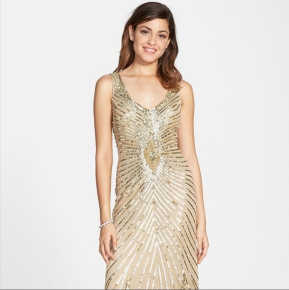 Aidan Mattox Dresses & Skirts - Aiden Mattox Gold Sequin Dress